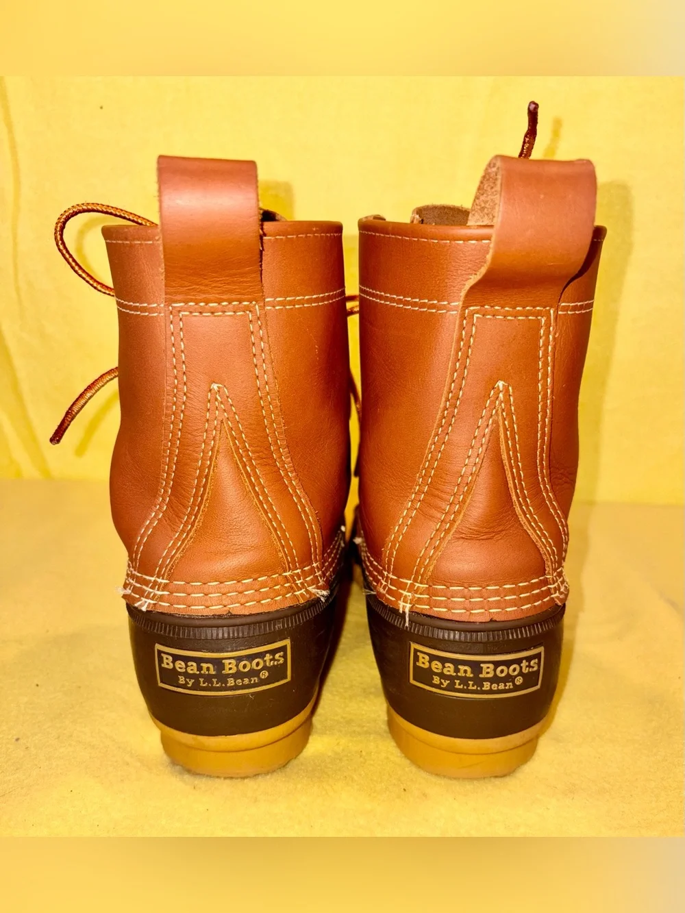 Men’s Vintage LL Bean Duck Boots Brown Leather & Rubber Lace-Up Boots - Mens 9